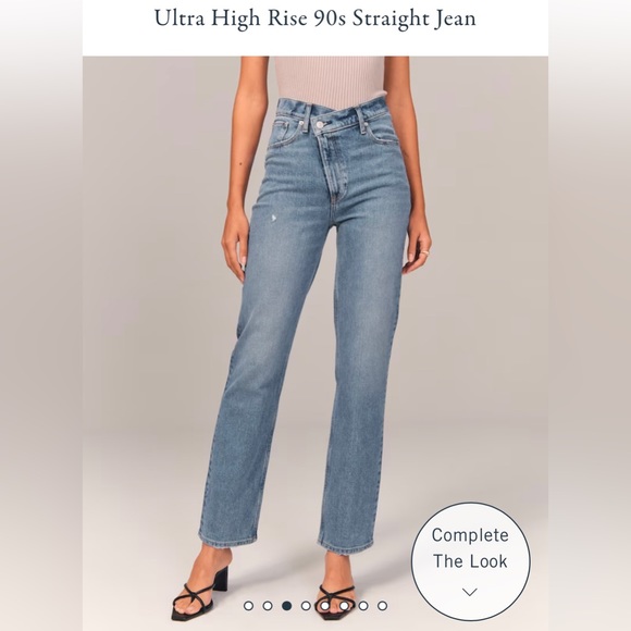 Abercrombie & Fitch 90’s Straight Ultra High Rise Criss Cross Waist - Picture 3 of 11